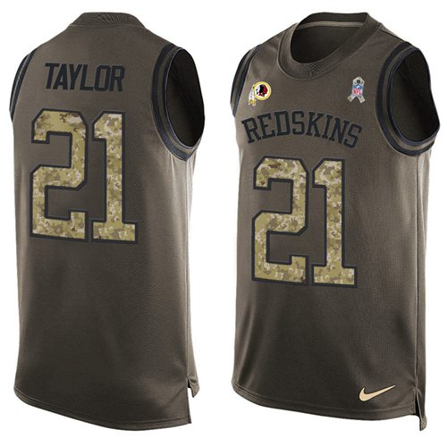 Nike Redskins #21 Sean Taylor Green Men's Stitched NFL Limited Salute To Service Tank Top Jersey